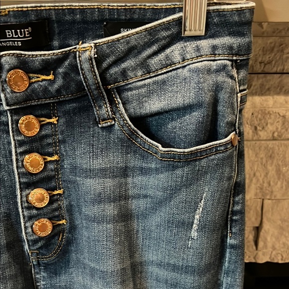 Judy Blue Blue Distressed Skinny Jeans size 28 - Picture 6 of 15
